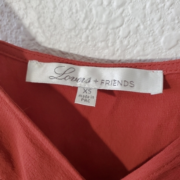 LOVERS + FRIENDS Vision Boho V-Neck Bodysuit in Rust Orange Size XS - Picture 9 of 10